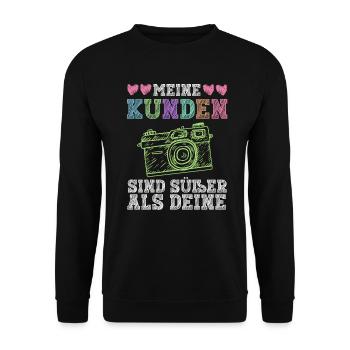 Meine Kunden Sind Süßer Als Deine - Babyfotografin - Unisex Pullover - Schwarz - Vorne - Alina (178cm) & Michal (187cm)