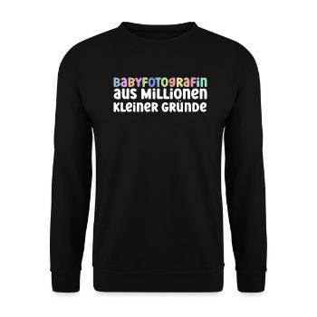 Babyfotografin Aus Millionen Kleiner Gründe - Unisex Pullover - Schwarz - Vorne - Alina (178cm) & Michal (187cm)