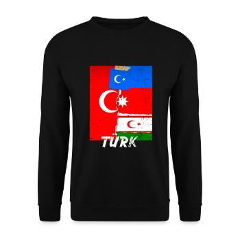 Turk - Unisex Sweatshirt - black - Front - Alina (178cm) & Michal (187cm)