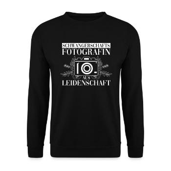 Pregnancy photographer with passion - Unisex Sweatshirt - black - Front - Alina (178cm) & Michal (187cm)