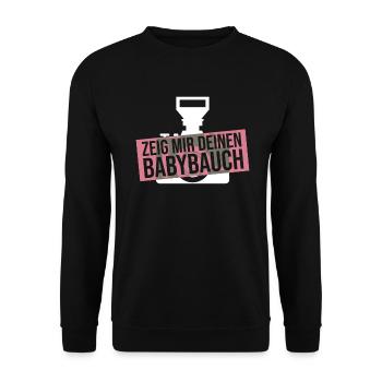 Babybauch Schwangerschaft Fotografin Fotografie - Unisex Pullover - Schwarz - Vorne - Alina (178cm) & Michal (187cm)