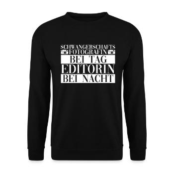 Schwangerschaftsfotografin Fotografin Babybauch - Unisex Pullover - Schwarz - Vorne - Alina (178cm) & Michal (187cm)