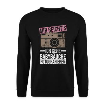 Mir Reicht's, Ich Gehe Babybäuche Fotografieren - Unisex Pullover - Schwarz - Vorne - Alina (178cm) & Michal (187cm)