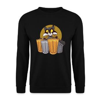 Raccoon drums with trash cans - raccoon - Unisex Sweatshirt - black - Front - Alina (178cm) & Michal (187cm)