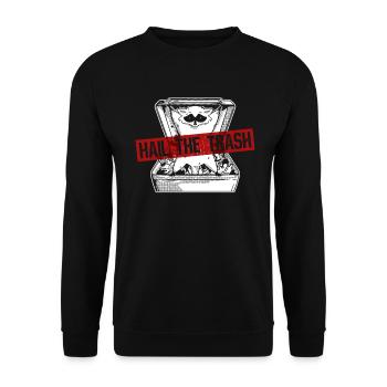 Hail The Trash - Funny Raccoon - Unisex Sweatshirt - black - Front - Alina (178cm) & Michal (187cm)