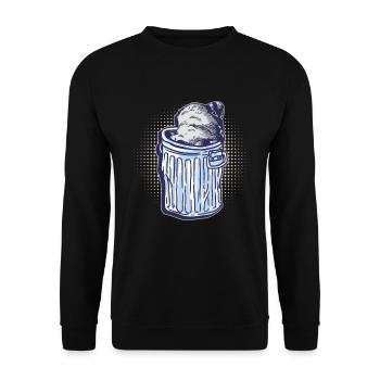 Raccoon digs through a trash can - raccoon - Unisex Sweatshirt - black - Front - Alina (178cm) & Michal (187cm)