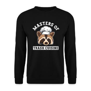 Masters of Trash Cooking - Funny Raccoon - Unisex Sweatshirt - black - Front - Alina (178cm) & Michal (187cm)