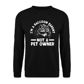 Ich bin ein Waschbär-Elternteil und kein - Unisex Pullover - Schwarz - Vorne - Alina (178cm) & Michal (187cm)