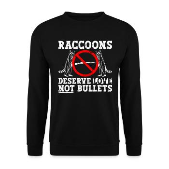 Waschbär Tierschutz Tierrecht Aktivist - Unisex Pullover - Schwarz - Vorne - Alina (178cm) & Michal (187cm)