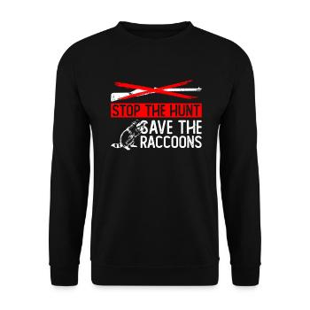 Waschbär Tierschutz Tierrecht Aktivist - Unisex Pullover - Schwarz - Vorne - Alina (178cm) & Michal (187cm)