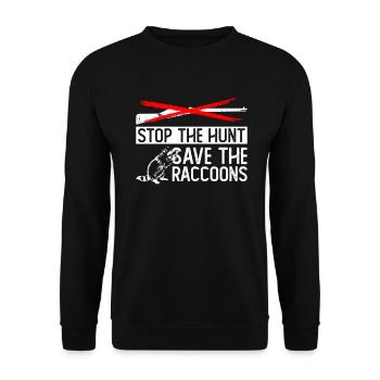 Waschbär Tierschutz Tierrecht Aktivist - Unisex Pullover - Schwarz - Vorne - Alina (178cm) & Michal (187cm)