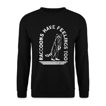 Waschbär Tierschutz Tierrecht Aktivist - Unisex Pullover - Schwarz - Vorne - Alina (178cm) & Michal (187cm)