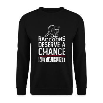 Raccoon Animal Welfare Animal Rights Activist - Sweat-shirt Unisexe - noir - Devant - Alina (178cm) & Michal (187cm)