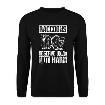 Waschbär Tierschutz Tierrecht Aktivist - Unisex Pullover - Schwarz - Vorne - Alina (178cm) & Michal (187cm)