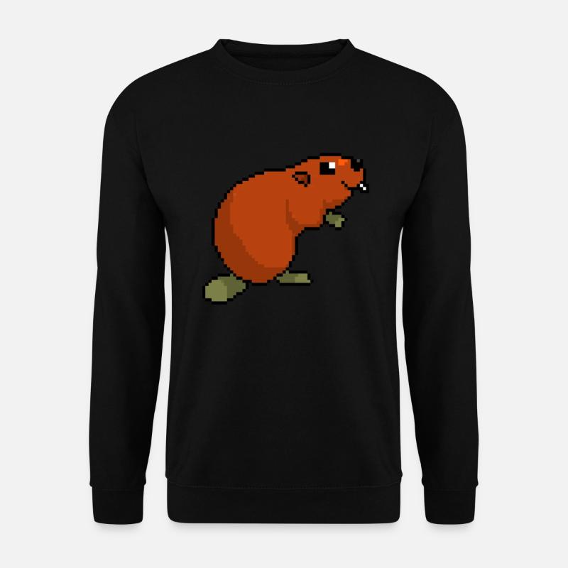 Pixelated Beaver - Funny Beaver - Unisex Sweatshirt - black