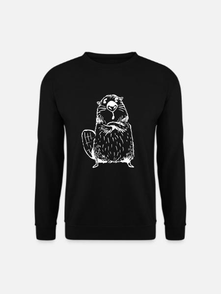 Biber Umrisse - Lustiger Biber - Unisex Pullover - Schwarz
