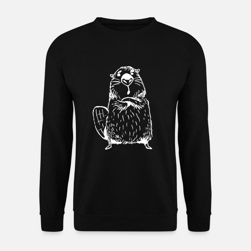 Beaver Outlines - Funny Beaver - Unisex Sweatshirt - black