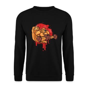 Castor avec des bâtons de bois comme haltères - Drôle de castor - Sweat-shirt Unisexe - noir - Devant - Alina (178cm) & Michal (187cm)