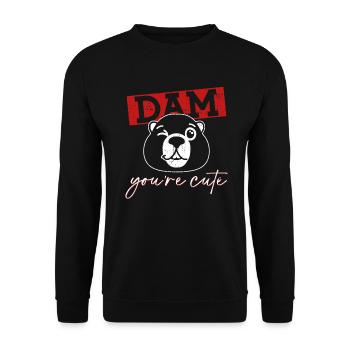 Merde, es-tu mignon - Drôle de castor - Sweat-shirt Unisexe - noir - Devant - Alina (178cm) & Michal (187cm)