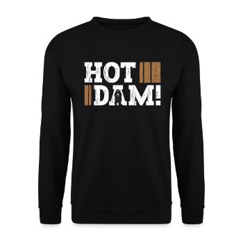 Hot dam! - Funny Beaver - Unisex Sweatshirt - black - Front - Alina (178cm) & Michal (187cm)