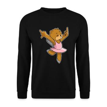 Biber Ballerina - Ballett Lustiger Biber - Unisex Pullover - Schwarz - Vorne - Alina (178cm) & Michal (187cm)