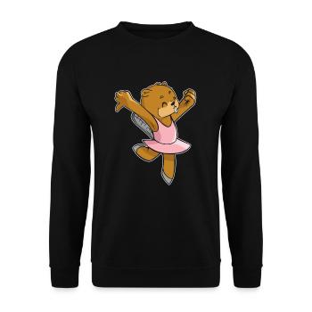 Biber Ballerina - Ballett Lustiger Biber - Unisex Pullover - Schwarz - Vorne - Alina (178cm) & Michal (187cm)