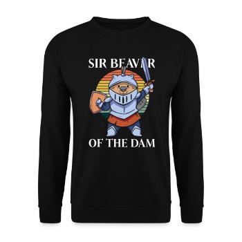 Sir Beaver Of The Dam - Merry Beaver Knight - Unisex Sweatshirt - black - Front - Alina (178cm) & Michal (187cm)