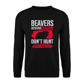Beaver animal welfare animal rights activiste rongeur - Sweat-shirt Unisexe - noir - Devant - Alina (178cm) & Michal (187cm)