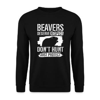 Beaver animal welfare animal rights activiste rongeur - Sweat-shirt Unisexe - noir - Devant - Alina (178cm) & Michal (187cm)