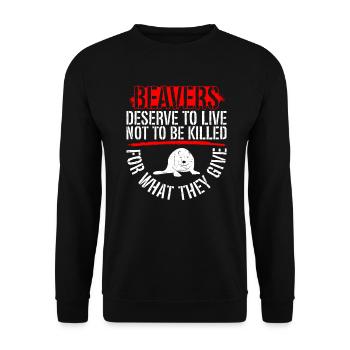 Beaver animal welfare animal rights activist rodent - Unisex Sweatshirt - black - Front - Alina (178cm) & Michal (187cm)