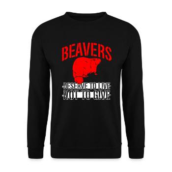 Beaver animal welfare animal rights activist rodent - Unisex Sweatshirt - black - Front - Alina (178cm) & Michal (187cm)