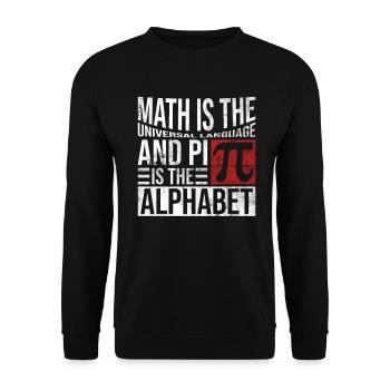 Mathematik Pi ist das Alphabet - Lehrer Mathe Pi - Unisex Pullover - Schwarz - Vorne - Alina (178cm) & Michal (187cm)