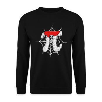Pi Spider Web - Drôle de Pi Math Halloween - Sweat-shirt Unisexe - noir - Devant - Alina (178cm) & Michal (187cm)