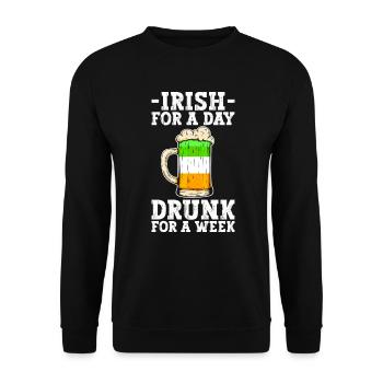 Irlande Irlandais drôle de dicton de la Saint-Patrick - Sweat-shirt Unisexe - noir - Devant - Alina (178cm) & Michal (187cm)