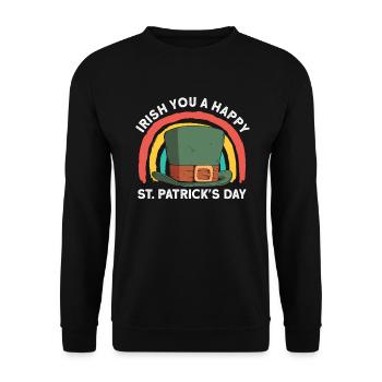 Ireland Irish Leprechaun St Patrick's Day Funny - Unisex Sweatshirt - black - Front - Alina (178cm) & Michal (187cm)