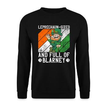 Ireland Irish Leprechaun St Patrick's Day Funny - Unisex Sweatshirt - black - Front - Alina (178cm) & Michal (187cm)