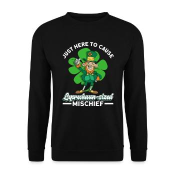 Irland Irisch Kobold St Patricks Day Lustig - Unisex Pullover - Schwarz - Vorne - Alina (178cm) & Michal (187cm)