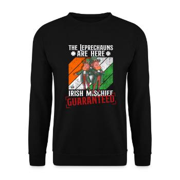 Irland Irisch Kobold St Patricks Day Lustig - Unisex Pullover - Schwarz - Vorne - Alina (178cm) & Michal (187cm)
