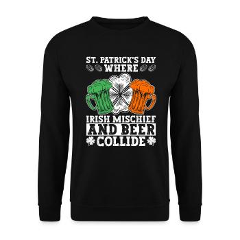 Irlande Irlandais drôle de dicton de la Saint-Patrick - Sweat-shirt Unisexe - noir - Devant - Alina (178cm) & Michal (187cm)