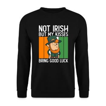 Ireland Irish Leprechaun St Patrick's Day Funny - Unisex Sweatshirt - black - Front - Alina (178cm) & Michal (187cm)