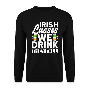 Irlande Irlandais drôle de dicton de la Saint-Patrick - Sweat-shirt Unisexe - noir - Devant - Alina (178cm) & Michal (187cm)