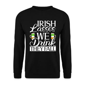 Irlande Irlandais drôle de dicton de la Saint-Patrick - Sweat-shirt Unisexe - noir - Devant - Alina (178cm) & Michal (187cm)