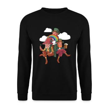 Three Leprechauns - St. Patrick's Day Irish - Unisex Sweatshirt - black - Front - Alina (178cm) & Michal (187cm)