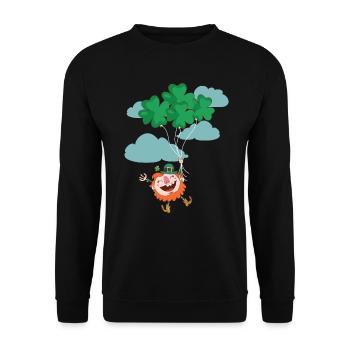 Ireland Irish Leprechaun St Patrick's Day Funny - Unisex Sweatshirt - black - Front - Alina (178cm) & Michal (187cm)