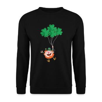 Ireland Irish Leprechaun St Patrick's Day Funny - Unisex Sweatshirt - black - Front - Alina (178cm) & Michal (187cm)