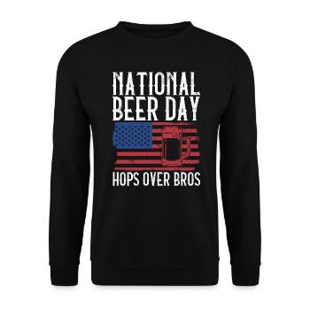 Bier Tag Tag des Bieres Bierliebhaber Biertrinker - Unisex Pullover - Schwarz - Vorne - Alina (178cm) & Michal (187cm)