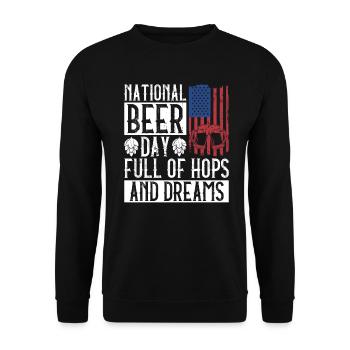 Bier Tag Tag des Bieres Bierliebhaber Biertrinker - Unisex Pullover - Schwarz - Vorne - Alina (178cm) & Michal (187cm)