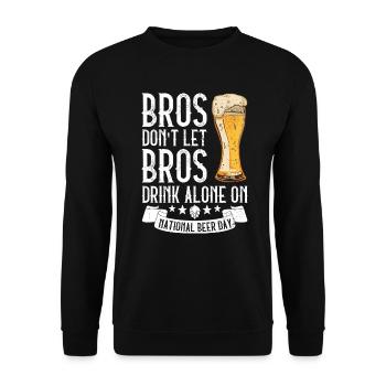 Bier Tag Tag des Bieres Bierliebhaber Biertrinker - Unisex Pullover - Schwarz - Vorne - Alina (178cm) & Michal (187cm)