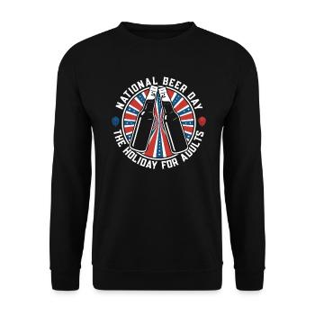 Bier Tag Tag des Bieres Bierliebhaber Biertrinker - Unisex Pullover - Schwarz - Vorne - Alina (178cm) & Michal (187cm)
