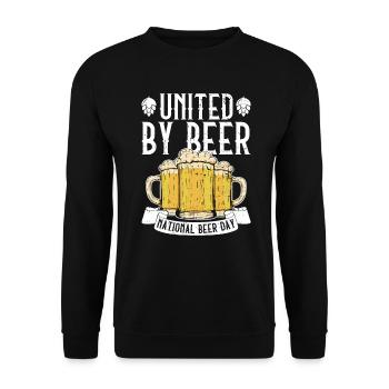 Bier Tag Tag des Bieres Bierliebhaber Biertrinker - Unisex Pullover - Schwarz - Vorne - Alina (178cm) & Michal (187cm)